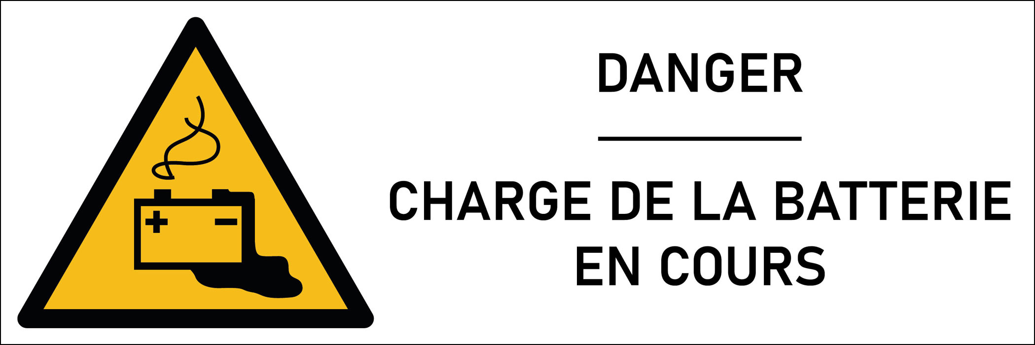 Signalétique danger charge-de la batterie en cours