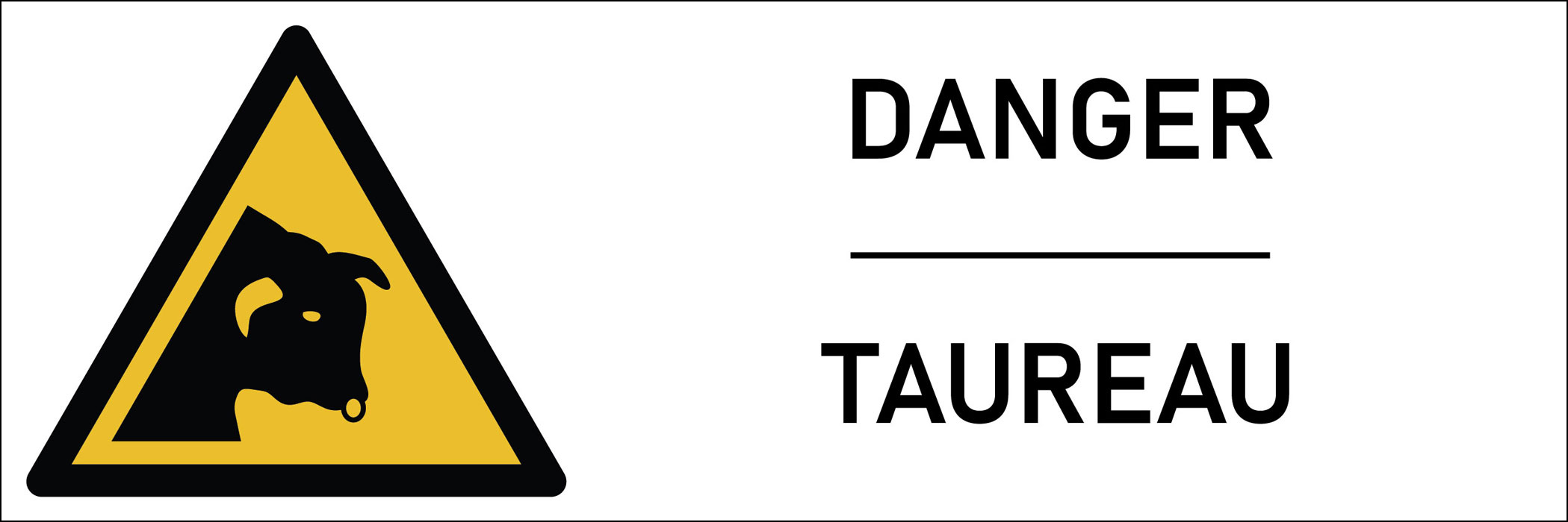 Signalétique danger taureau