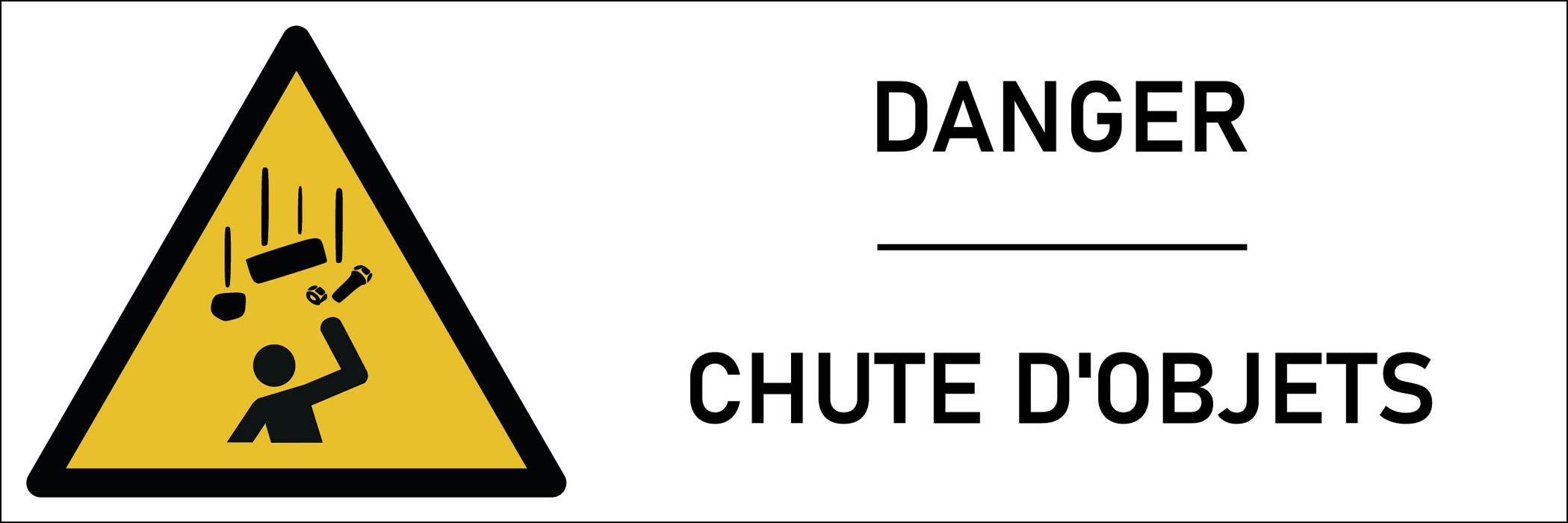 Signalétique danger chute d'objets 
