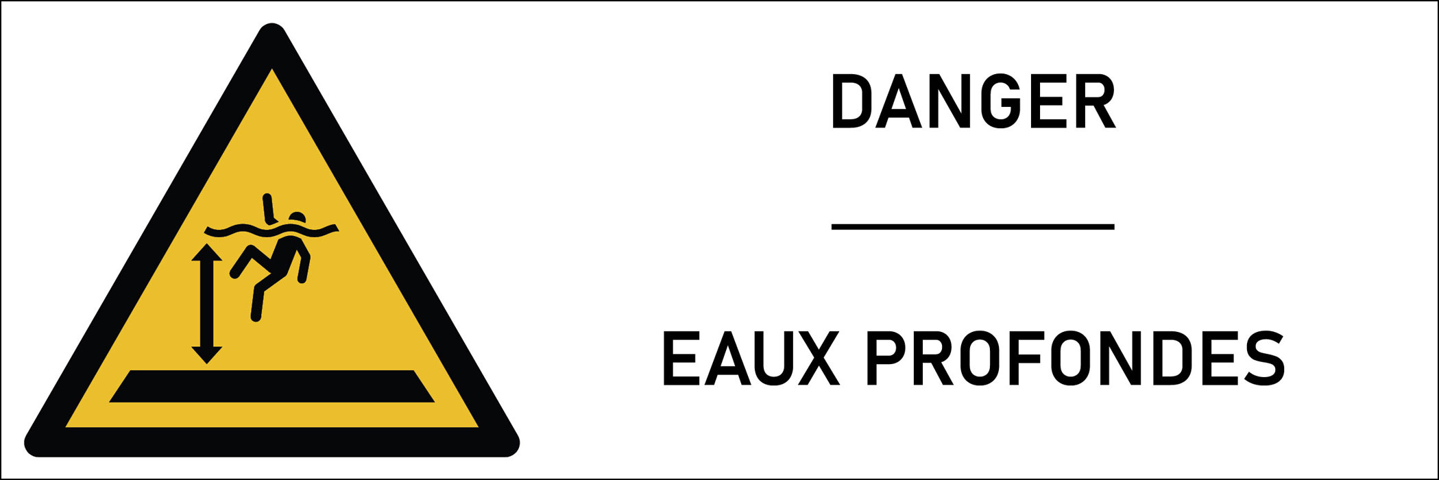 Signalétique danger eau profonde