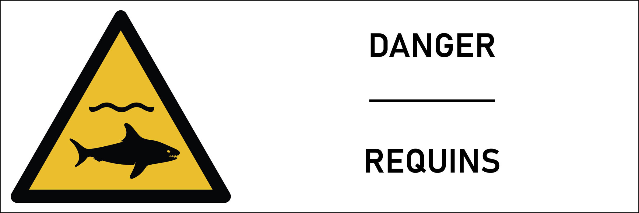 Signalétique danger requins