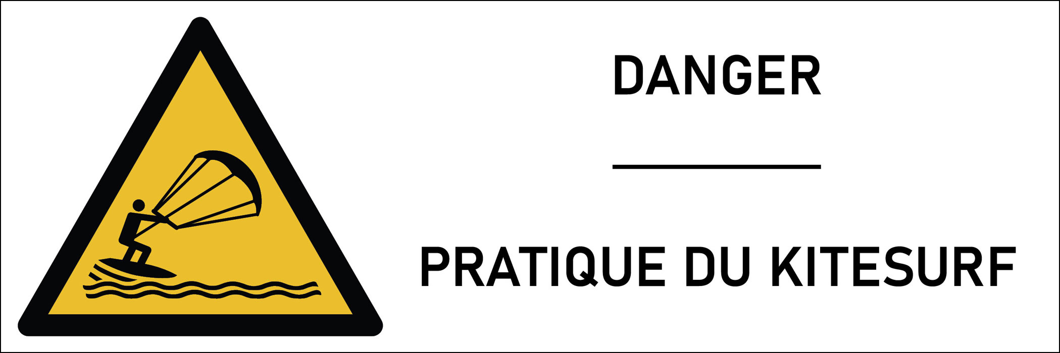 Signalétique danger pratique du kitesurf